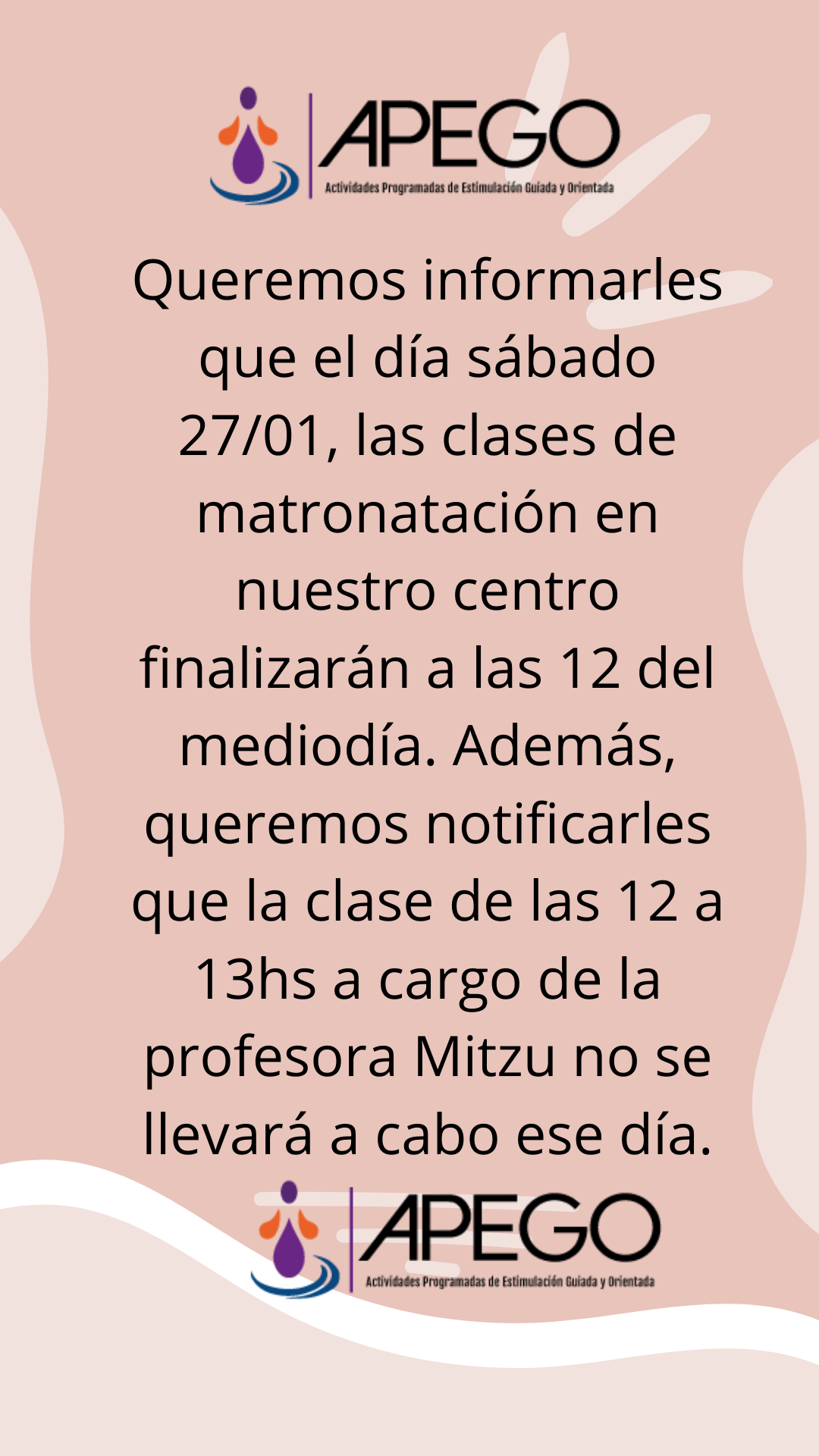 Anuncio Importante para el Sábado 27/01